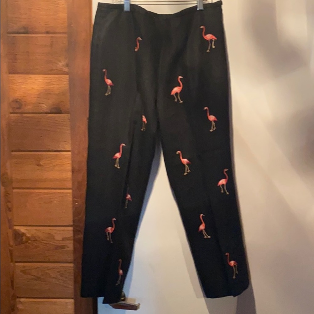 Flamingo embroidered dress ankle length Capri